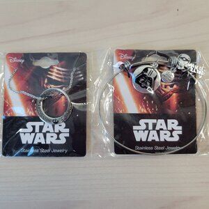 Bundle of STAR WARS Jewelry: Darth Vader Bracelet; Love You, I Know Necklace NEW